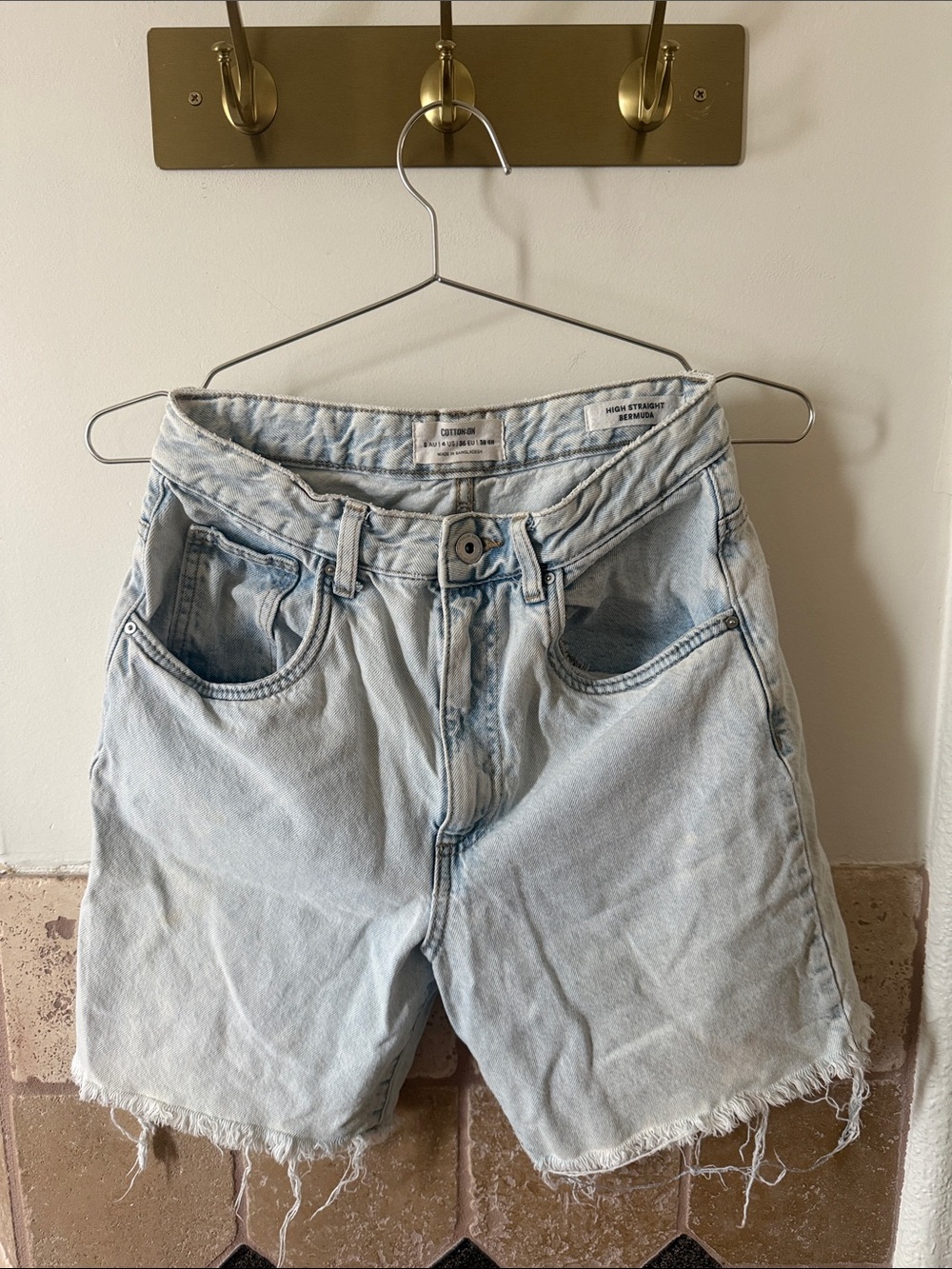 Light Wash Denim Cutoff Shorts - Women